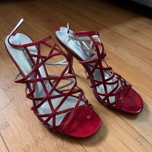 Via Spiga Red Strappy Heels